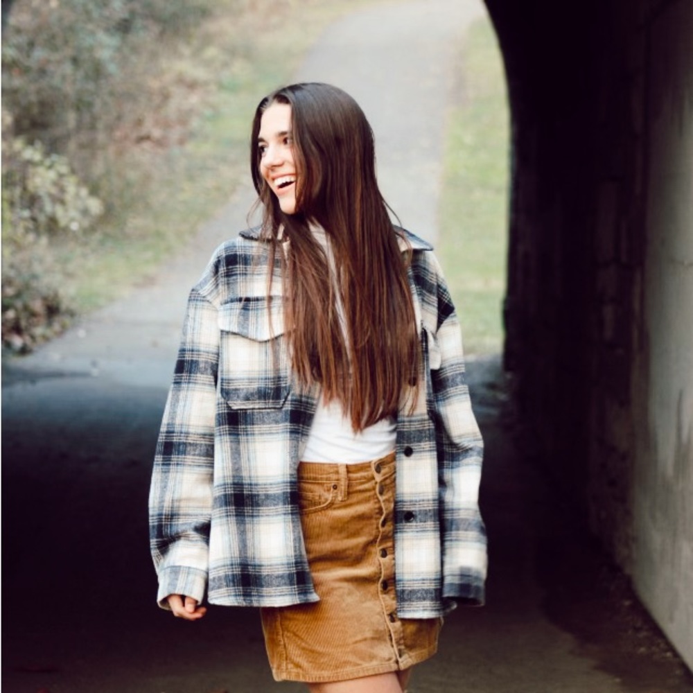 Blue flannel Shacket